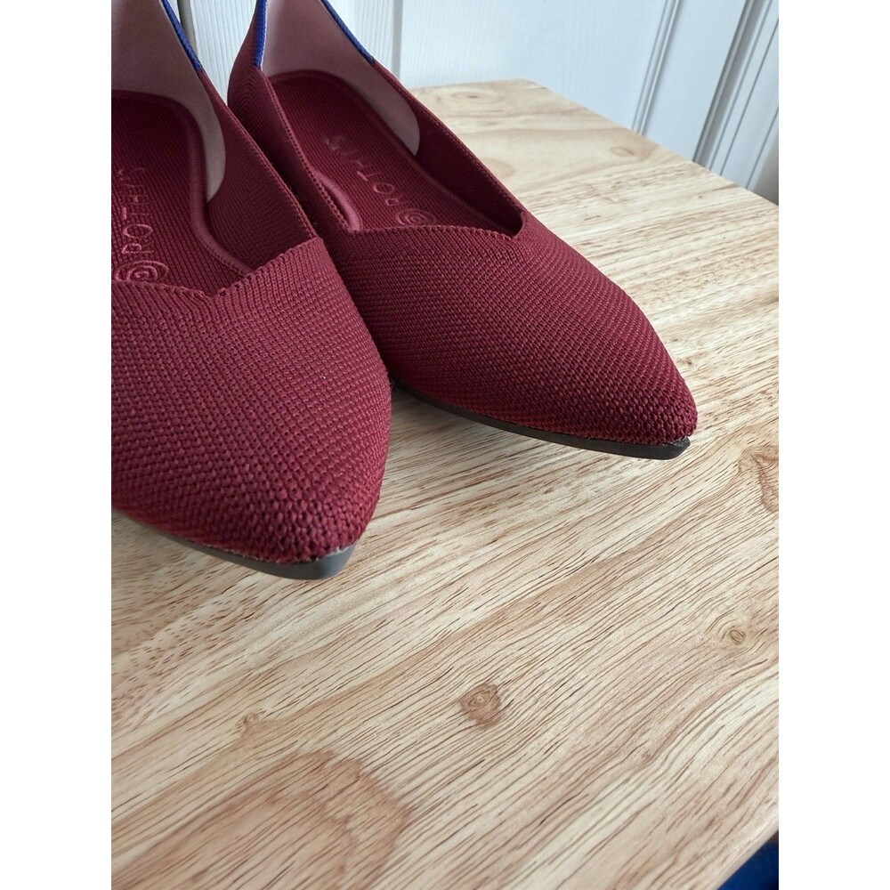 ROTHY'S The Point Ballet flats Red Wine textured knit fabric pointed toe size 9 - Picture 2 of 11